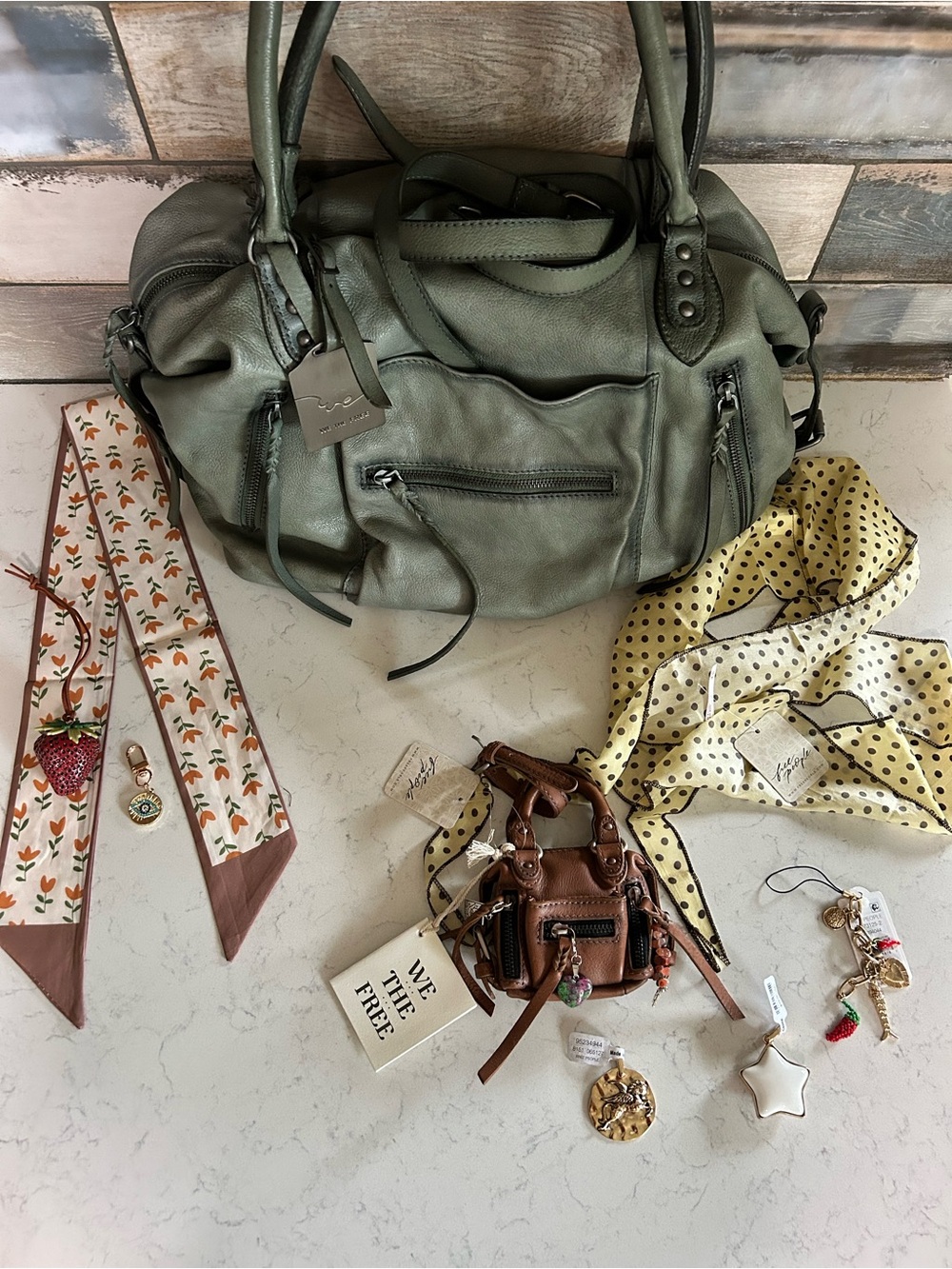 We The Free Emerson Tote-Secret Sage-Micro Emerson, Scarves, All Charms Included - Picture 11 of 16